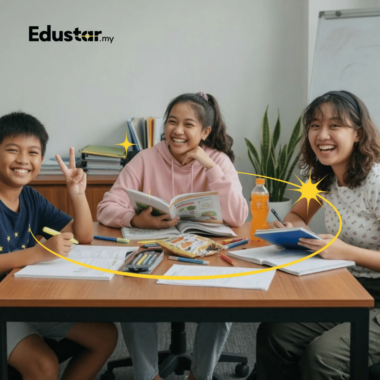 Edustar Malaysia students collaborating